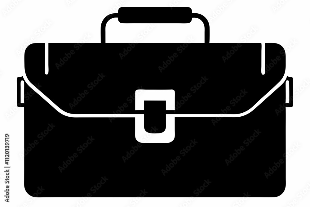 Briefcase vector silhouette black design white background