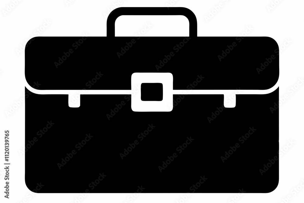 Briefcase vector silhouette black design white background Briefcase vector silhouette black design white background