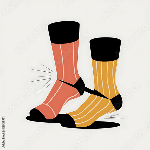 pair of socks one trying to pull the other upsocktastic tussle isolated on white background cutout png design asset funny conceptAbstract photo