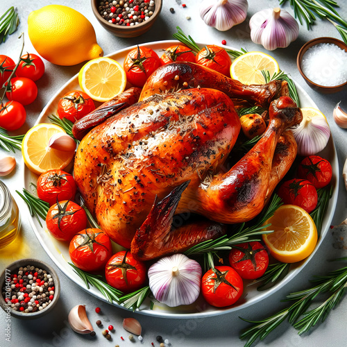 roasted chicken with vegetables