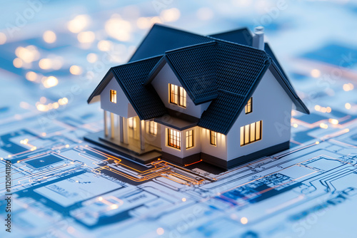 Home that is set atop a copy of a loan document
