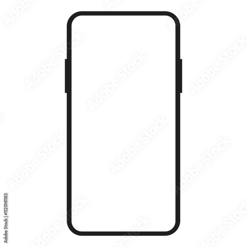 smartphone with blank white screen isolated on white background. vector illustration