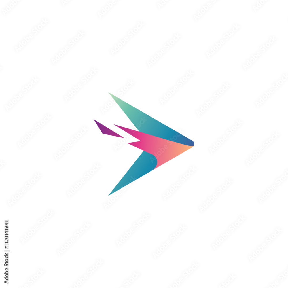 Fast arrow media play logo design Fast arrow media play logo design