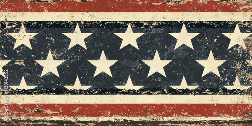 A decorative border design featuring stars and stripes, perfect for framing invitations or graphics related to the 4th of July.