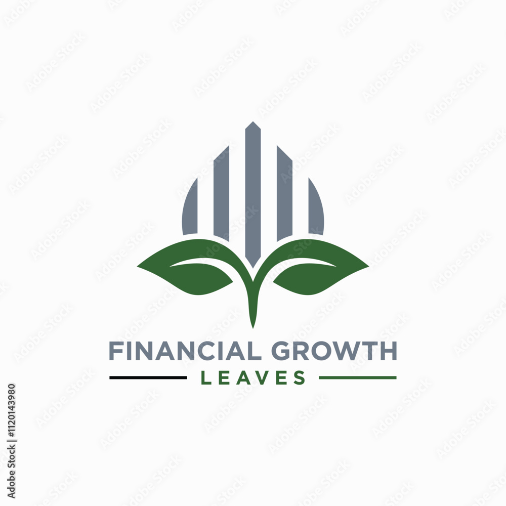 Fototapeta premium leaf financial growth logo design element vector template