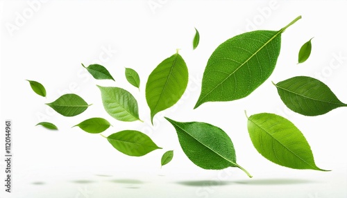 green leaves isolated on white