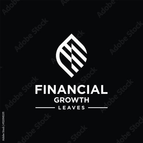 leaf financial growth logo design element vector template