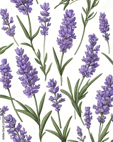 lavender flower in vector art style, created by generative AI
