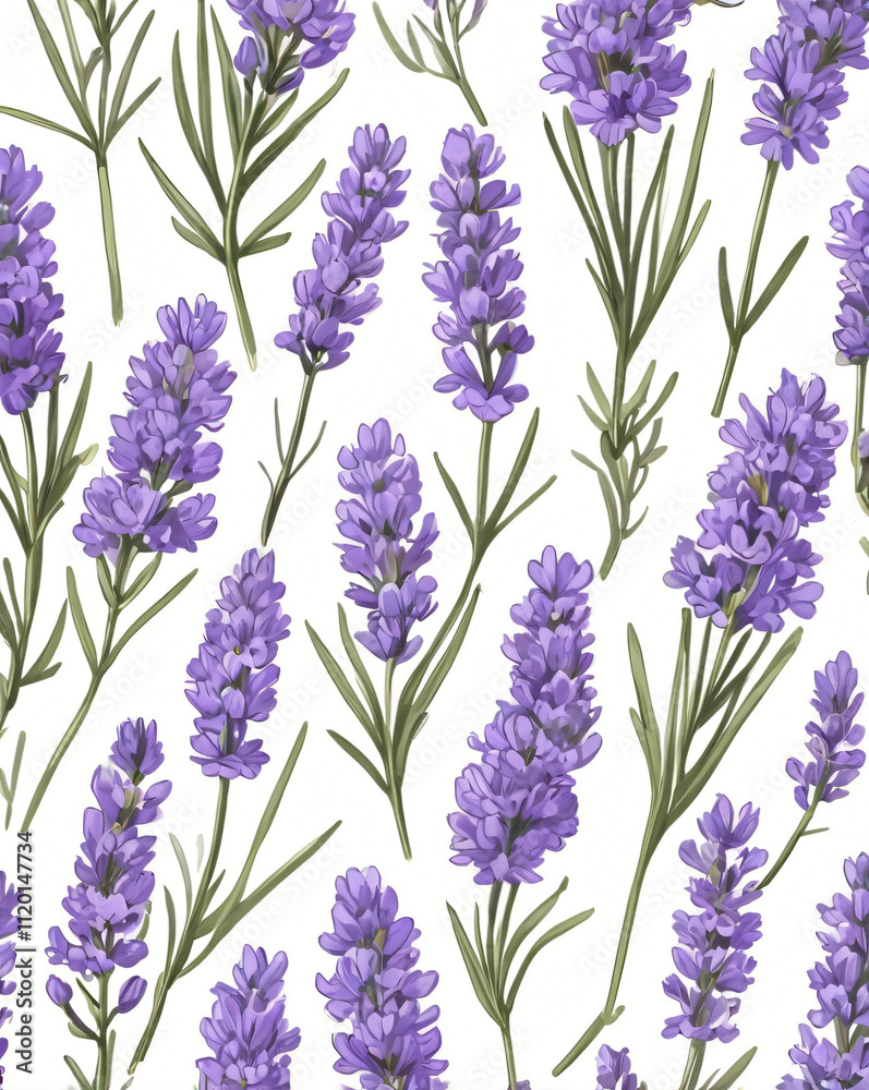 Fototapeta premium lavender flower in vector art style, created by generative AI