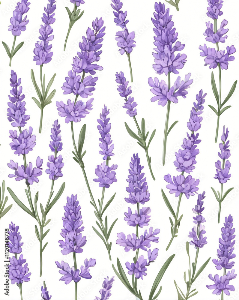lavender flower in vector art style, created by generative AI lavender flower in vector art style, created by generative AI