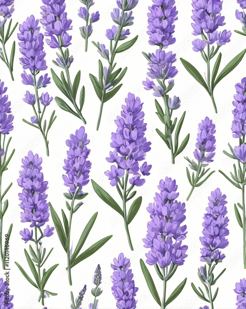 Fototapeta premium lavender flower in vector art style, created by generative AI