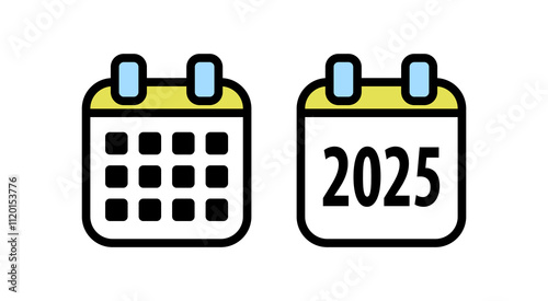 calendar icon vector illustration. 2025 Calendar.