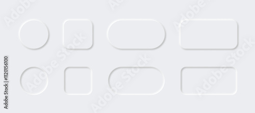 Set of neumorphic design elements