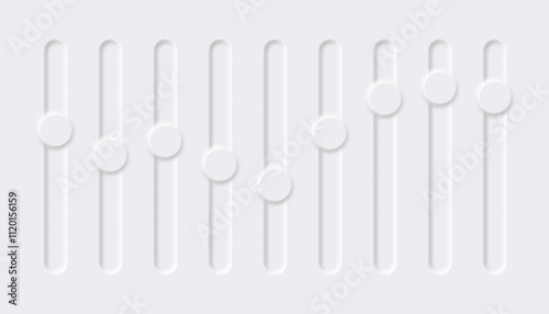 Set of control button neumorphic design
