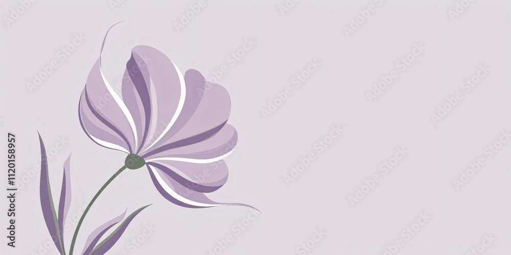 lavender flower in vector art style, created by generative AI	