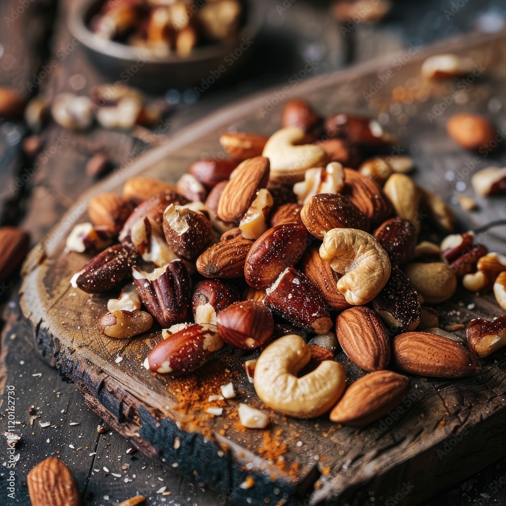 Assortment of nuts on a wooden surface, a healthy snack. Assortment of nuts on a wooden surface, a healthy snack.