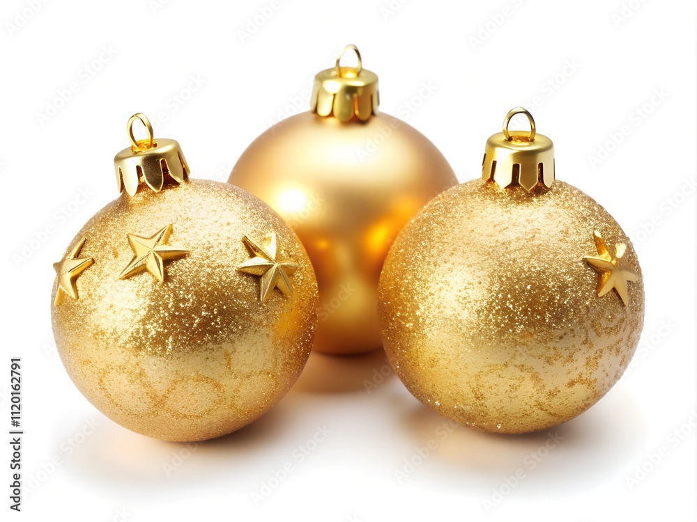 Three stunning golden ornaments adorned with stars and shimmering accents are arranged elegantly, evoking the spirit of festive celebrations during the winter holidays Three stunning golden ornaments adorned with stars and shimmering accents are arranged elegantly, evoking the spirit of festive celebrations during the winter holidays