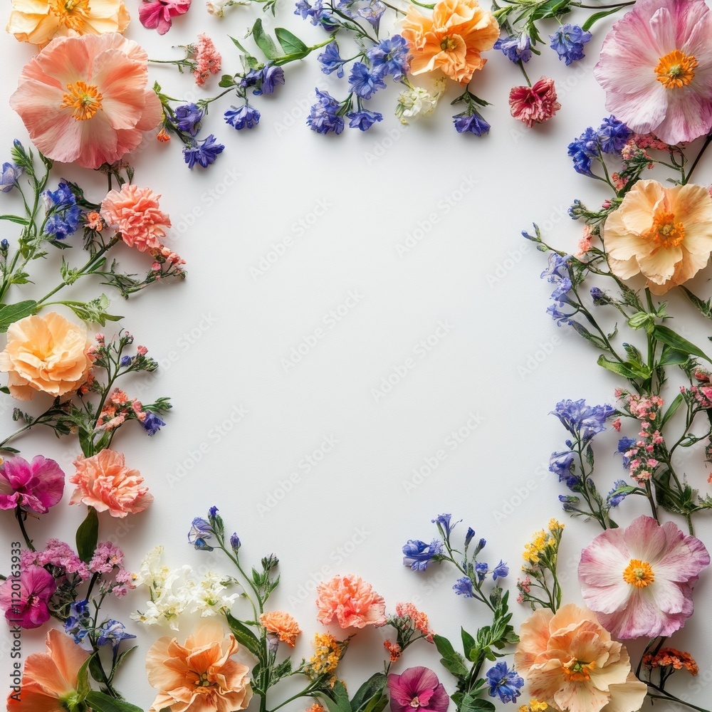 Fototapeta premium Vibrant floral arrangement studio setting photography colorful environment top-down view nature's beauty celebration