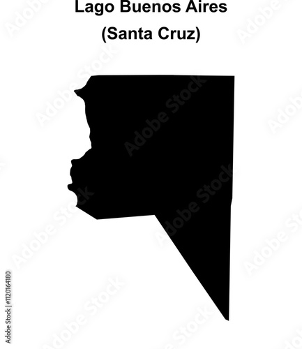 Lago Buenos Aires department (Santa Cruz) blank outline map