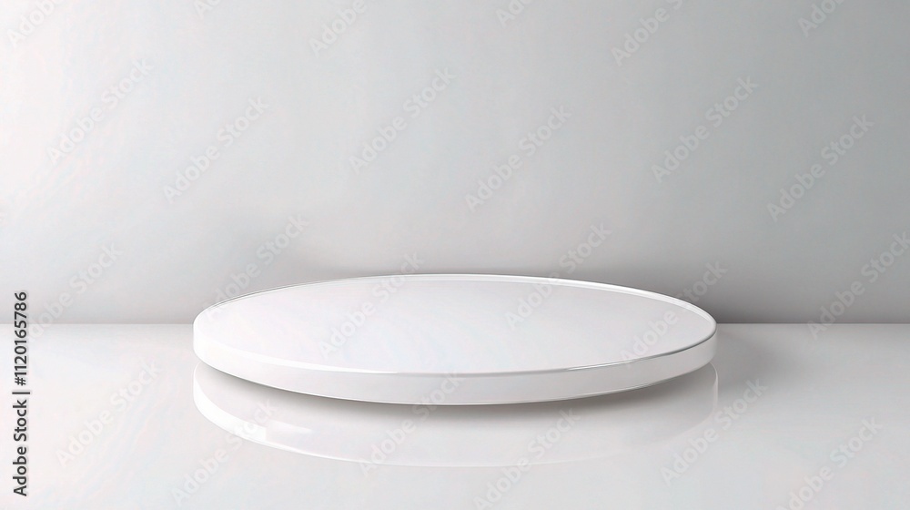 Minimalist Concave Surface Display on Clear White Background Minimalist Concave Surface Display on Clear White Background