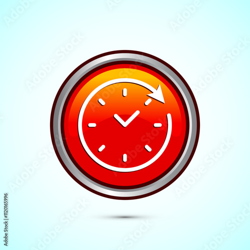 Long lasting icon design illustration. Durability icon design. Represents durability. Orange Color Round Button Design