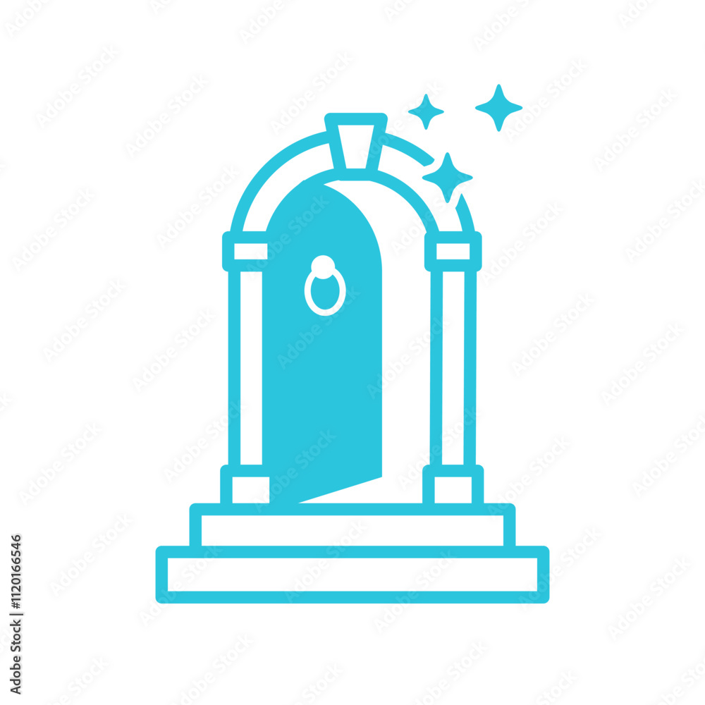 Fairytale Magical Portal icon. Isolated on white background. Blue icon set.