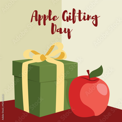 Happy apple gifting day illustration background