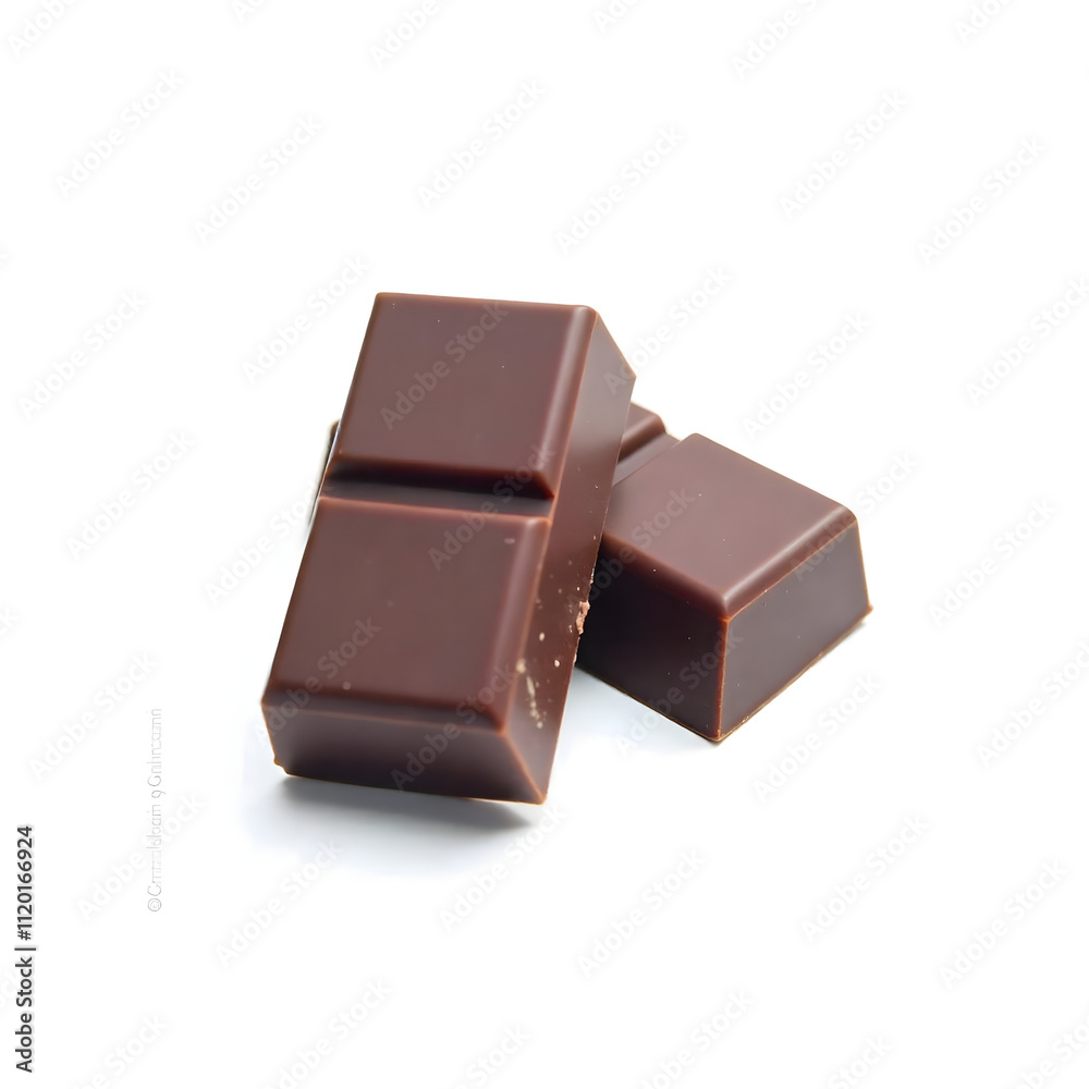 Stack of milk chocolate against a transparent background Stack of milk chocolate against a transparent background