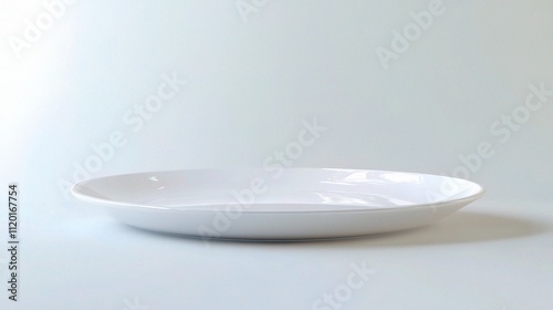 Minimalist Concave White Plate on Clear Background for Elegant Display