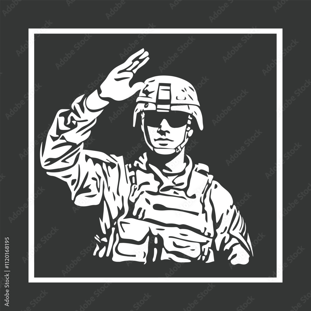 Flat design soldier silhouette Veterans Vector