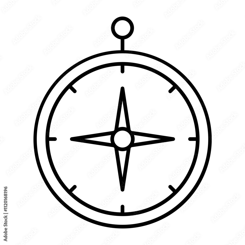 Compass Vector Line Icon Design Compass Vector Line Icon Design