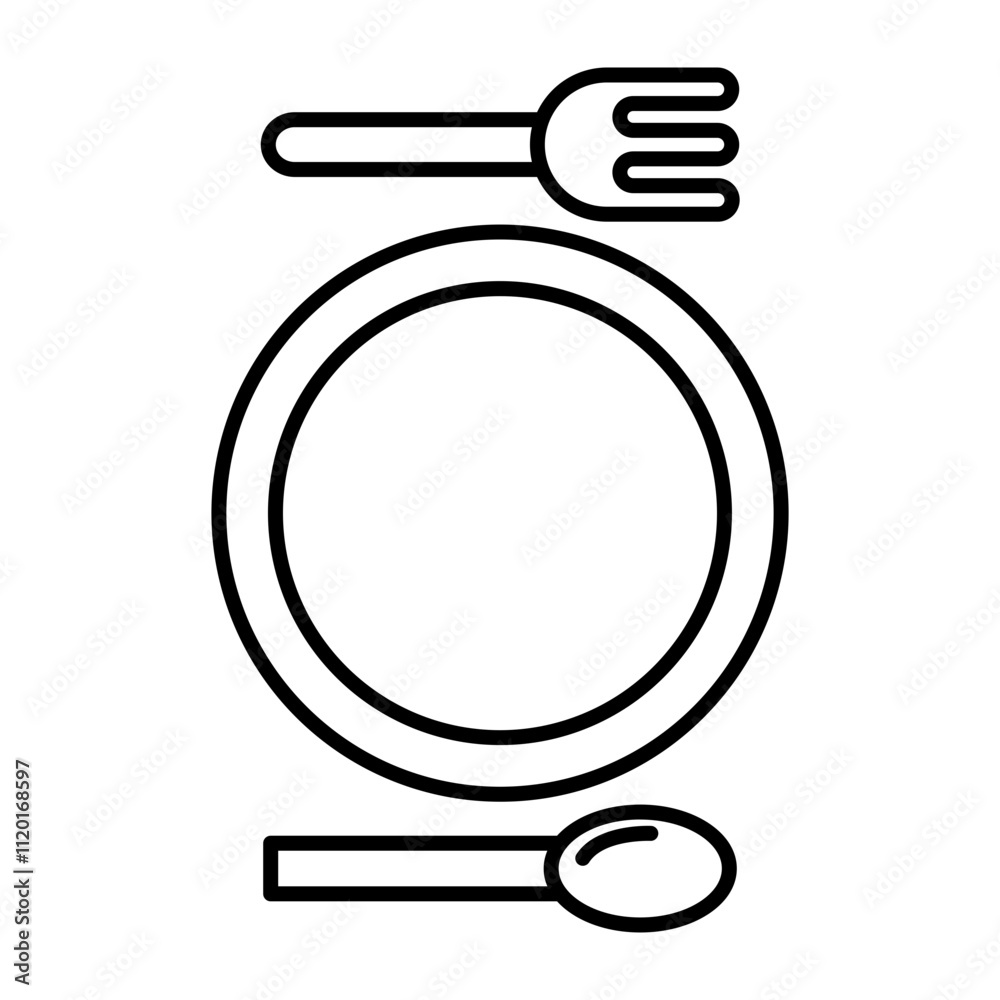 Canteen Vector Line Icon Design Canteen Vector Line Icon Design