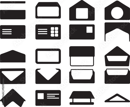Business card all icon collection vector set, Business card all vector silhouette icon collection set , set of icons