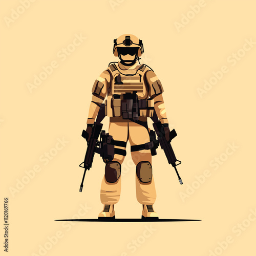 Flat design soldier silhouette Veterans Vector
