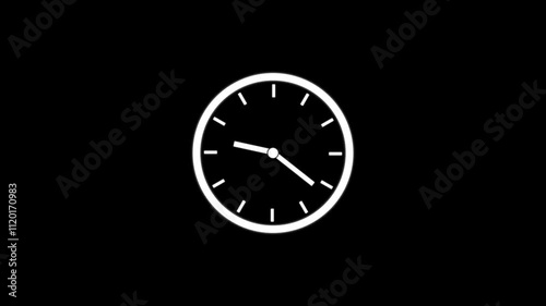 Wallpaper Mural Clock icon animation, analog clock 12hour time. Clock with moving arrows,  Torontodigital.ca