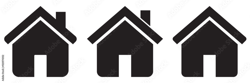 Fototapeta premium Real estate icon. Set of home icon, house icon