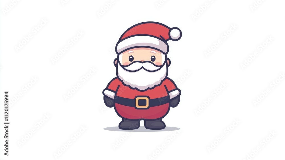 Cute Christmas character Santa Claus in red coat and hat Cute Christmas character Santa Claus in red coat and hat