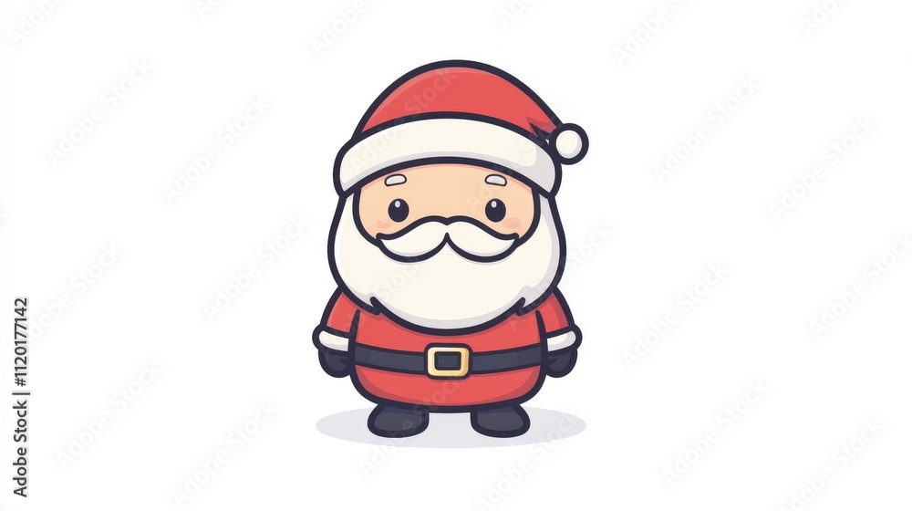 Cute Christmas character Santa Claus in red coat and hat Cute Christmas character Santa Claus in red coat and hat