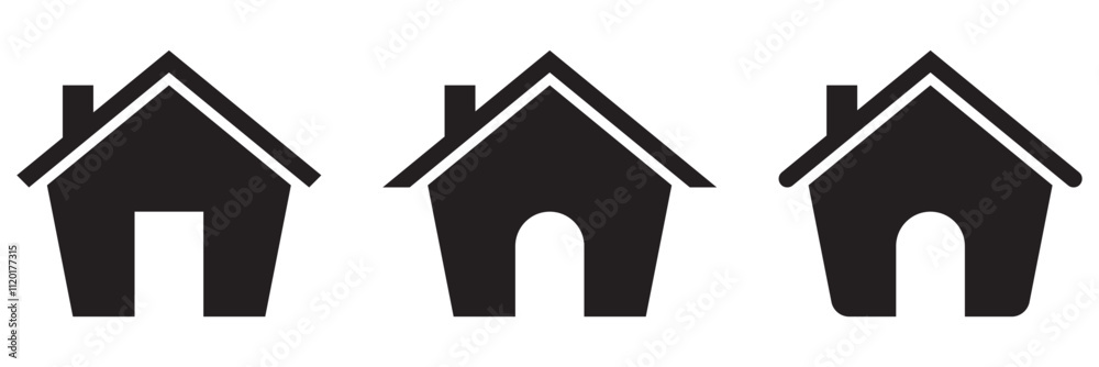 Home icon set. Home icons isolated on white background. Home icon set. Home icons isolated on white background.