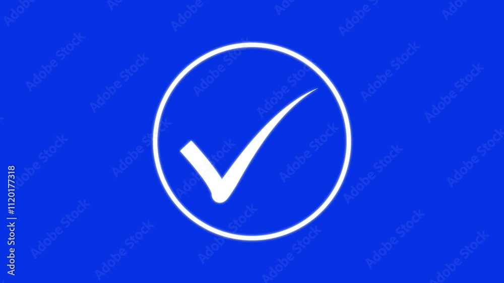 check mark in circle icon animation background. check mark in circle icon animation background.