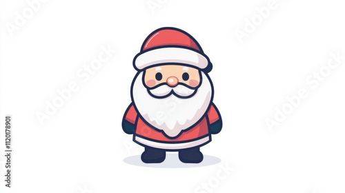 Cute Christmas character Santa Claus in red coat and hat