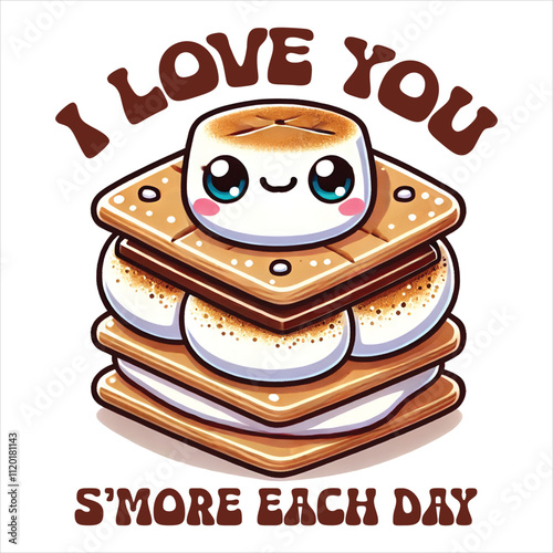 I Love You S’more Each Day  Funny Valentine's Puns T Shirt Design
