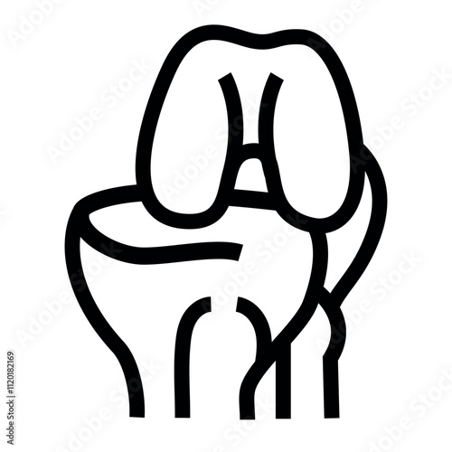Dislocated knee black line icon. Household injuries.