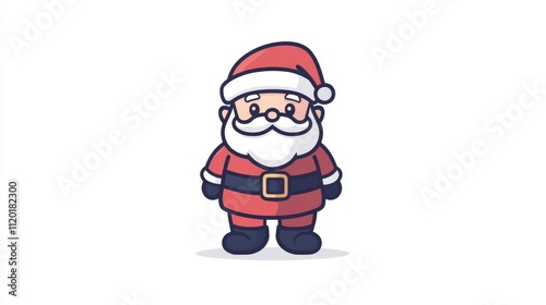 Cute Christmas character Santa Claus in red coat and hat