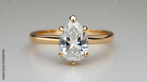 3 stone pear ring with double claw prong photo