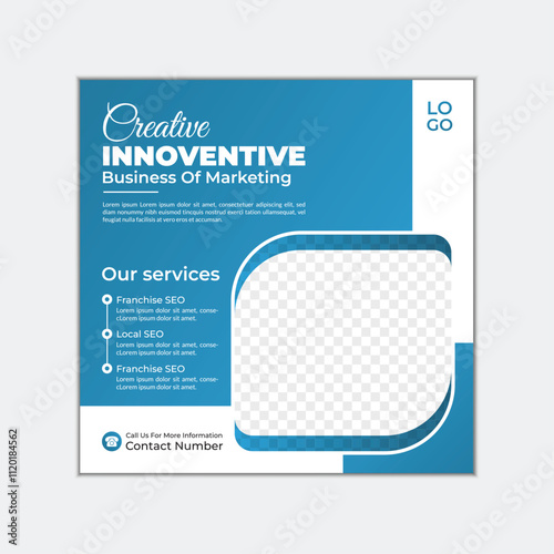 Modern business agency social media post design template