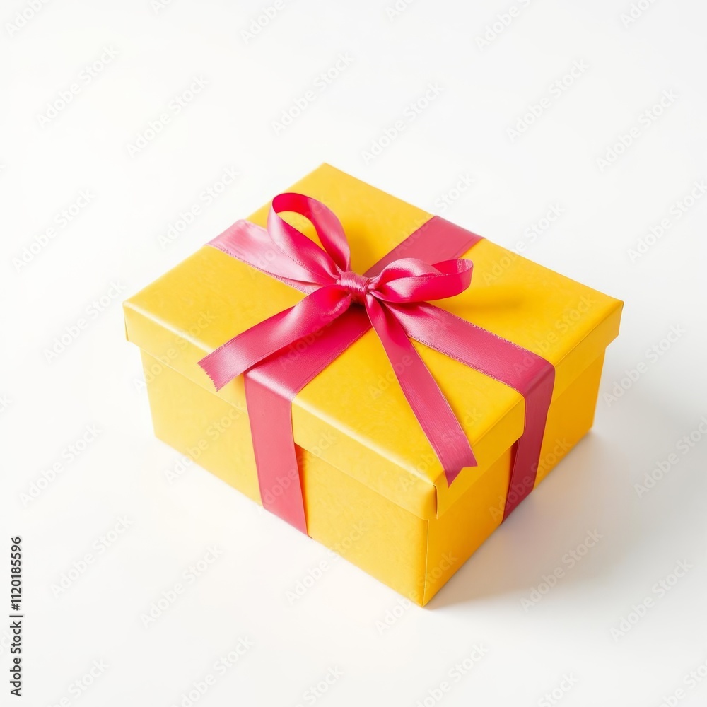 Obraz premium gift box on a solid white background for web, print or creative projects. AI Rendered. White background easily removed for integration into your projects.