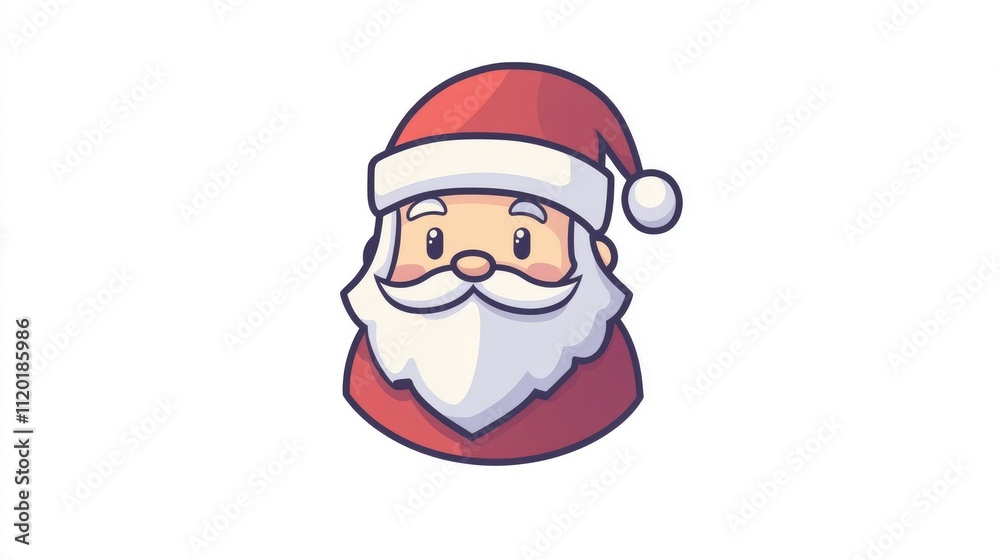 Cute Christmas character Santa Claus in red coat and hat Cute Christmas character Santa Claus in red coat and hat