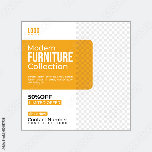 Innovative Furniture for Modern Homes A modern furniture sale social media banner or Instagram post