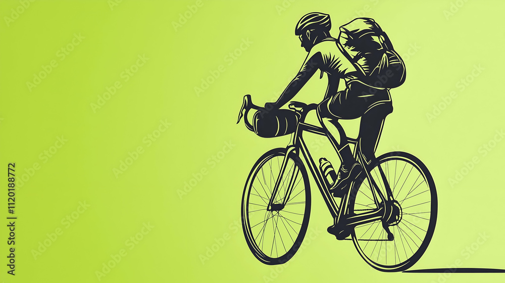 Obraz premium Illustration of Solo Traveler on a trip 